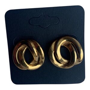 Vintage Monet Gold-Tone Swirl Earrings